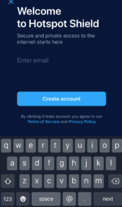 Hotspot Shield mobile create account 670cc6116e1aa Création de compte sur l'appli Hotspot Shield
